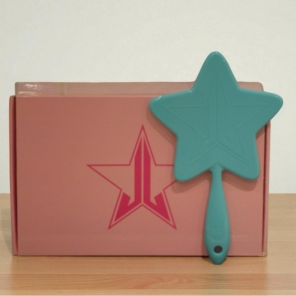 Jeffree Star Cosmetics Teal Breakfast At Tiffanys Star Hand Held Mirror NIB - Picture 1 of 9